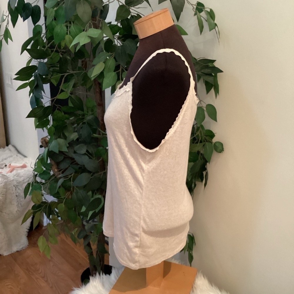 Mossimo camisole tank top Woman’s size XXL cream marled with tan v neck - Picture 6 of 12